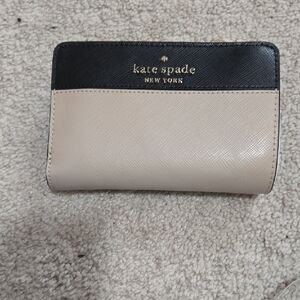 Kate Spade Two-Tone Black and Beige Leather Wallet